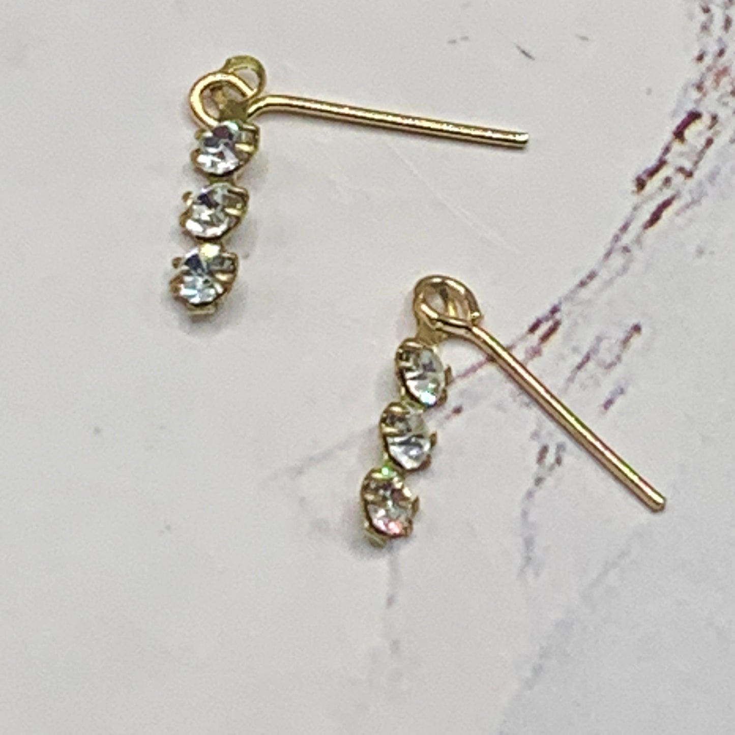 Clear Rhinestone Dangle Doll Earrings • 16 Inch Fashion Doll Jewelry