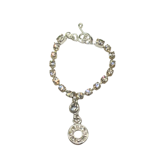 Round Drop Pendant Clear Rhinestone Chain Doll Necklace • 16” Doll Jewelry