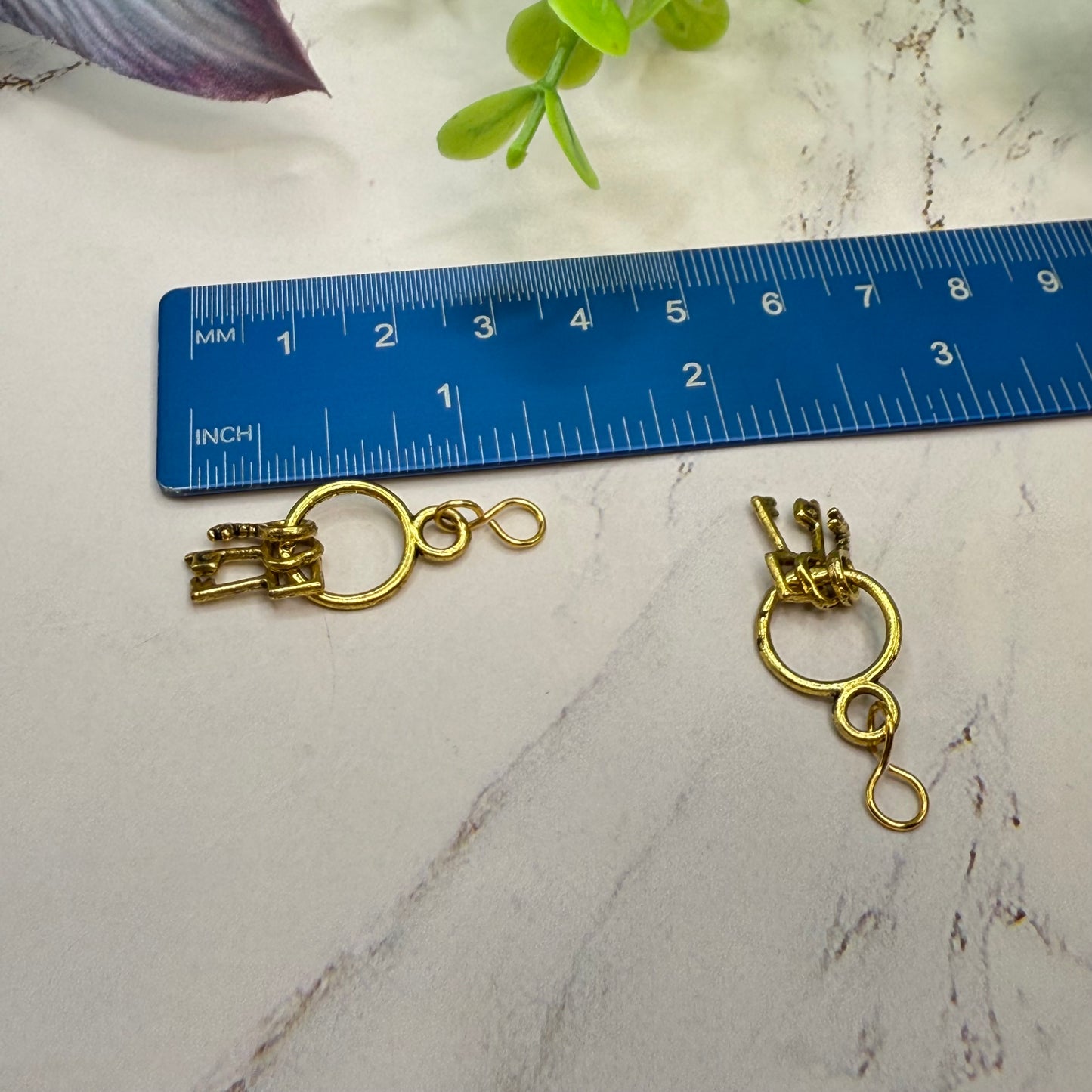 Circle Gold Key Ring Keys Doll Earring DANGLES ONLY • 18” Fashion Doll Jewelry