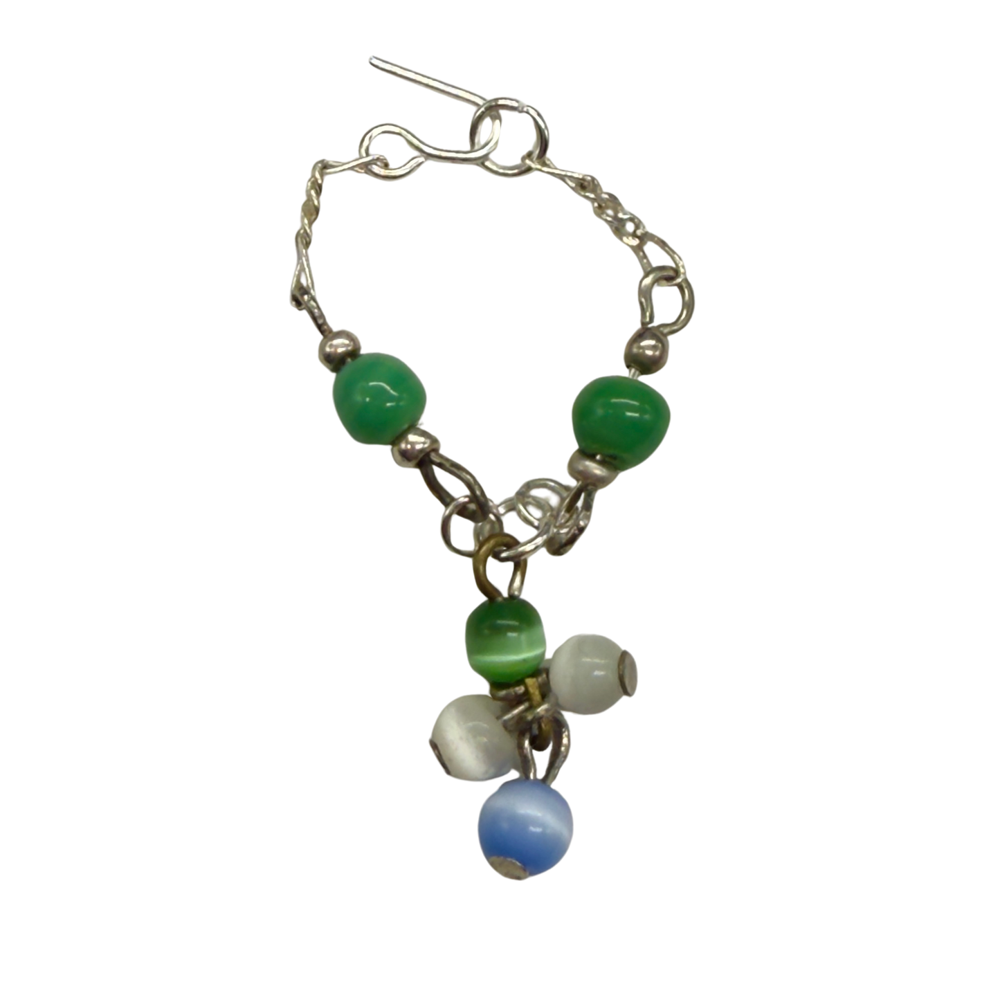 Green Blue White Dangle Doll Necklace • 10 - 12” Fashion Doll Jewelry 1:6