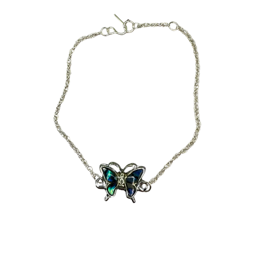 Blue Turquoise Enamel Butterfly Charm Silver Doll Necklace • 18 Inch Fashion Doll Jewelry