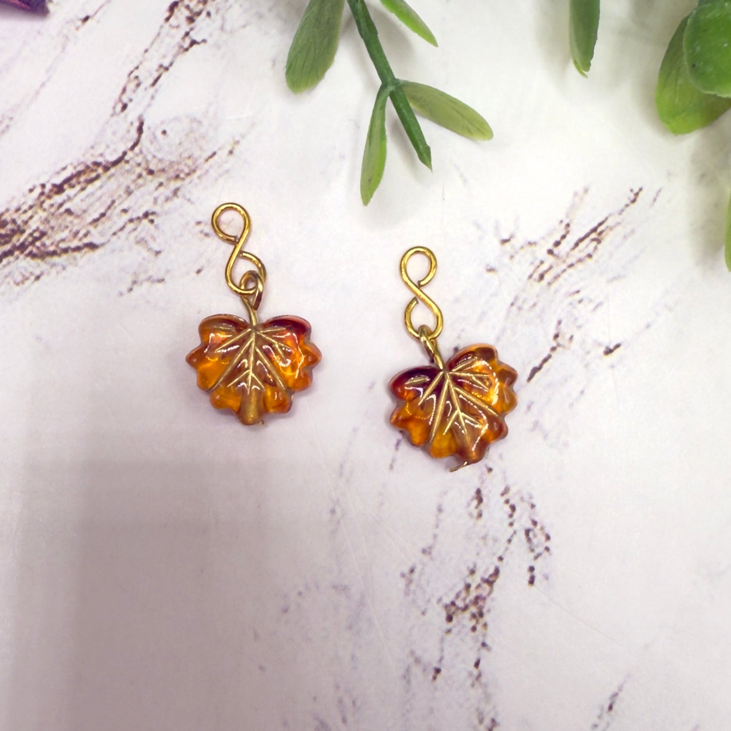 Autumn Fall Leaf Leaves Doll Earring DANGLE ONLY • 18” Fashion Doll Jewelry