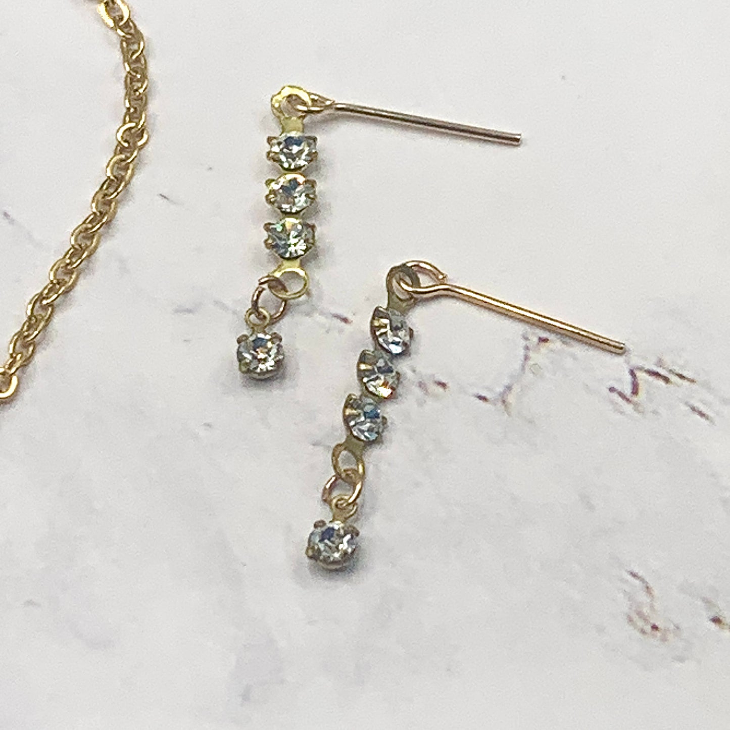 Clear Rhinestone Necklace Earrings Set • 18 Inch Fashion Doll Jewelry