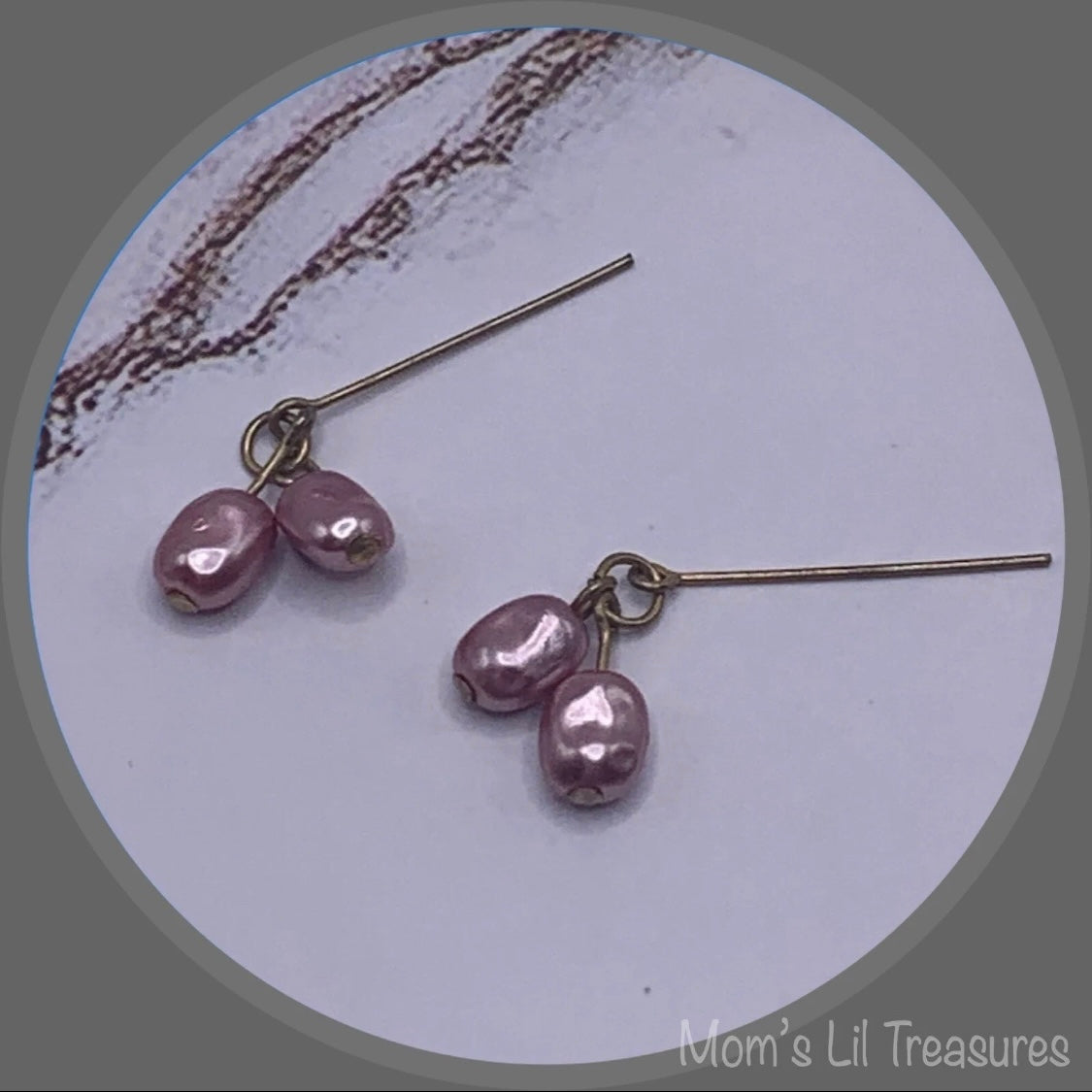 Light Purple Pearl Doll Necklace Earring Set • 18-22 Inch Vintage Doll Jewelry