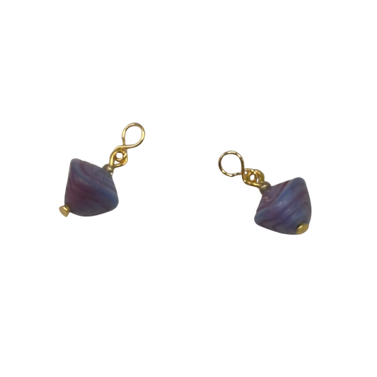 Blue Purple Glass Dangle Doll Earring DANGLE ONLY • 18” Fashion Doll Jewelry