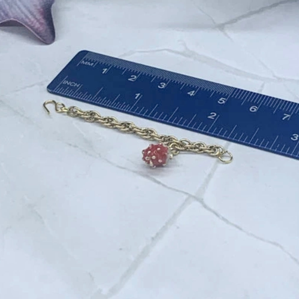 Strawberry Charm Gold Chain Doll Necklace Earring Bracelet Set 14” Wellie Wisher