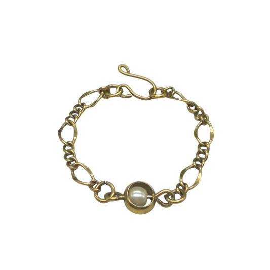 Pearl Accent Gold Large Link Chain Doll Necklace • 16 Inch Fashion Doll Jewelry