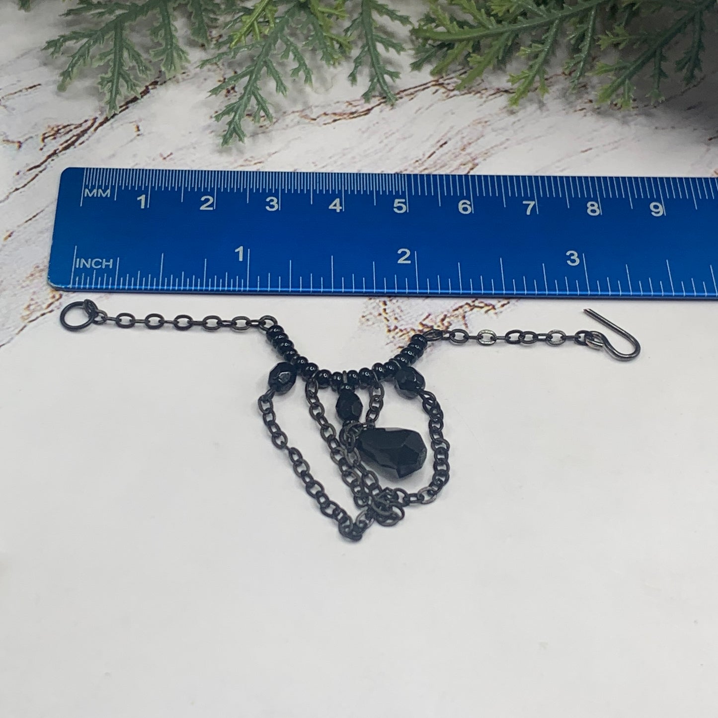 Black Crystal Chain Doll Necklace Earring Set • 16 Inch Fashion Doll Jewelry