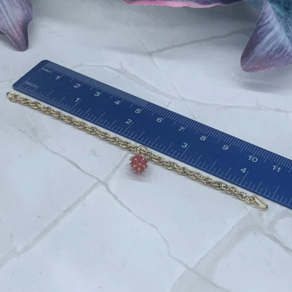 Strawberry Charm Gold Chain Doll Necklace Earring Bracelet Set 14” Wellie Wisher
