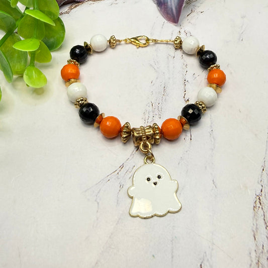 Halloween Ghost Charm Beaded Doll Necklace | fits 18 Inch Fashion Doll • American Girl