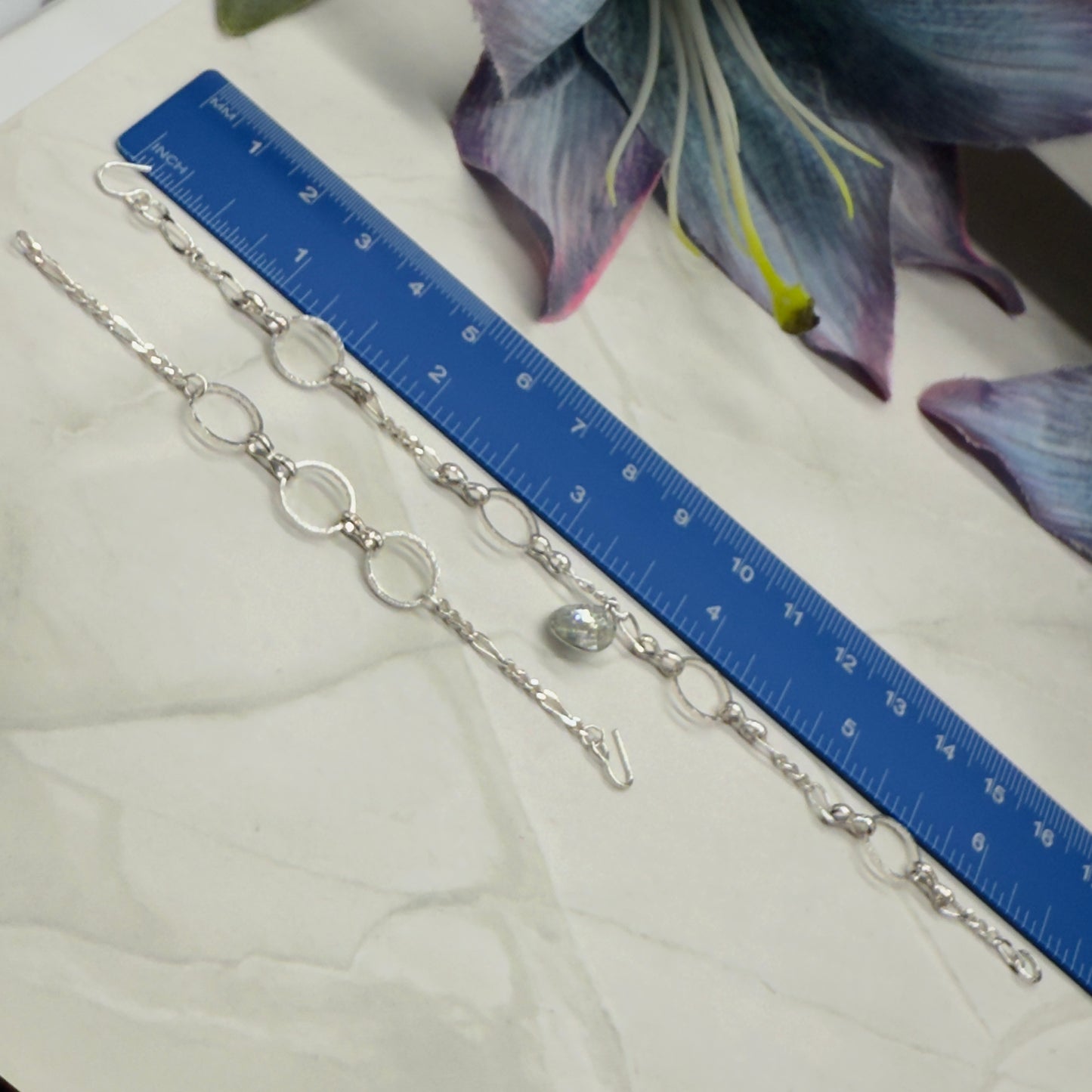 Clear Rhinestone Teardrop Doll Necklace Earring Bracelet Set 18” Doll Jewelry