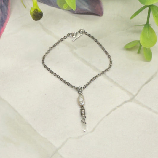 Crystal Quartz & Pearl Pendant Doll Necklace • 16 inch Fashion Doll Jewelry