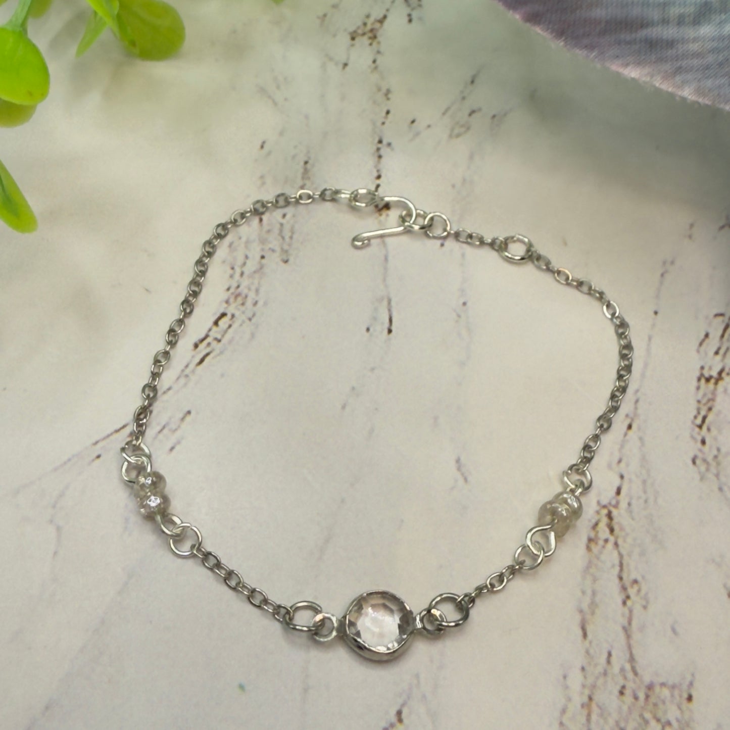 Clear Round Crystal Silver Chain Doll Necklace • 18 Inch Fashion Doll Jewelry