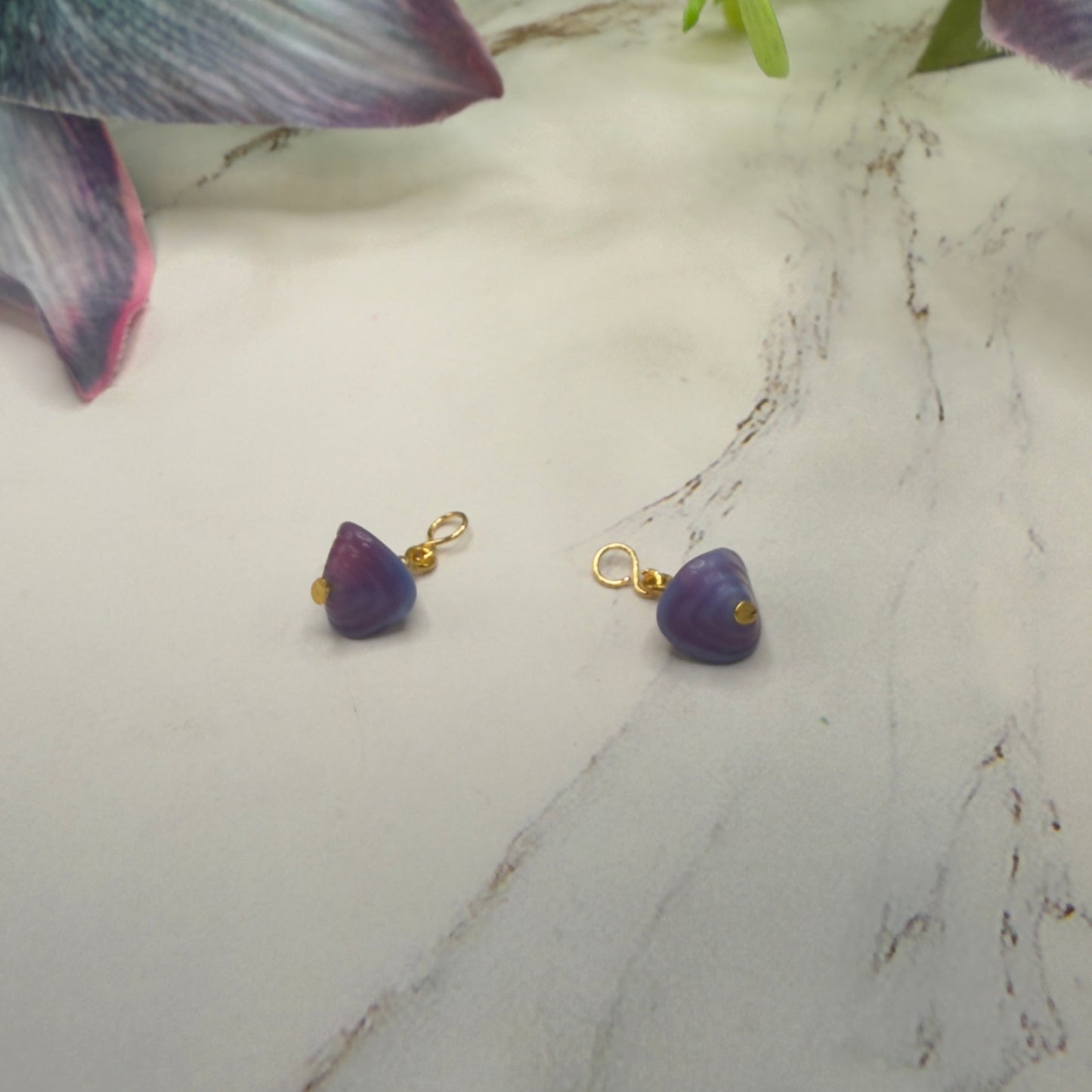 Blue Purple Glass Dangle Doll Earring DANGLE ONLY • 18” Fashion Doll Jewelry