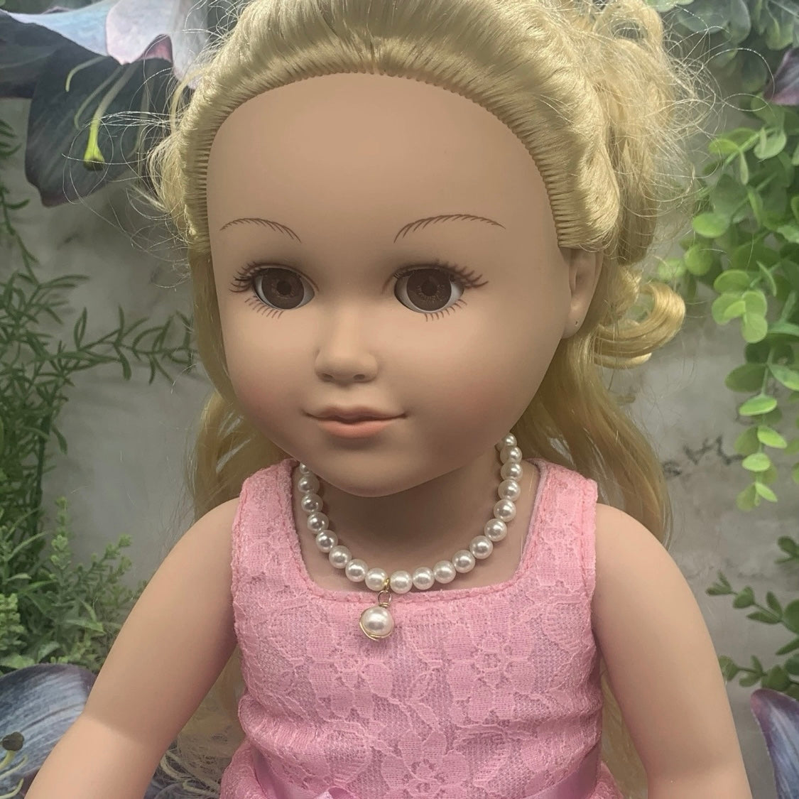 Pearl Strand Doll Necklace W/ Pendant • 18 Inch Fashion Doll Jewelry