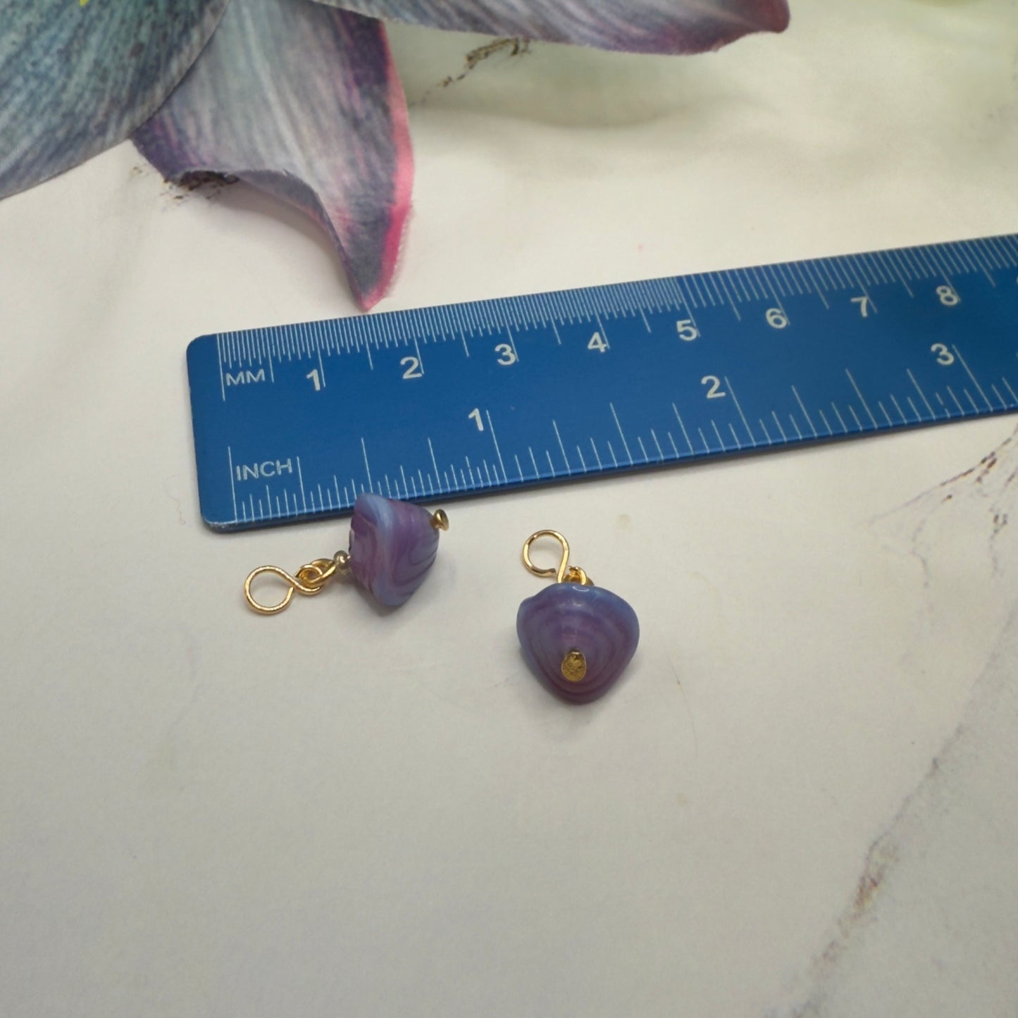 Blue Purple Glass Dangle Doll Earring DANGLE ONLY • 18” Fashion Doll Jewelry