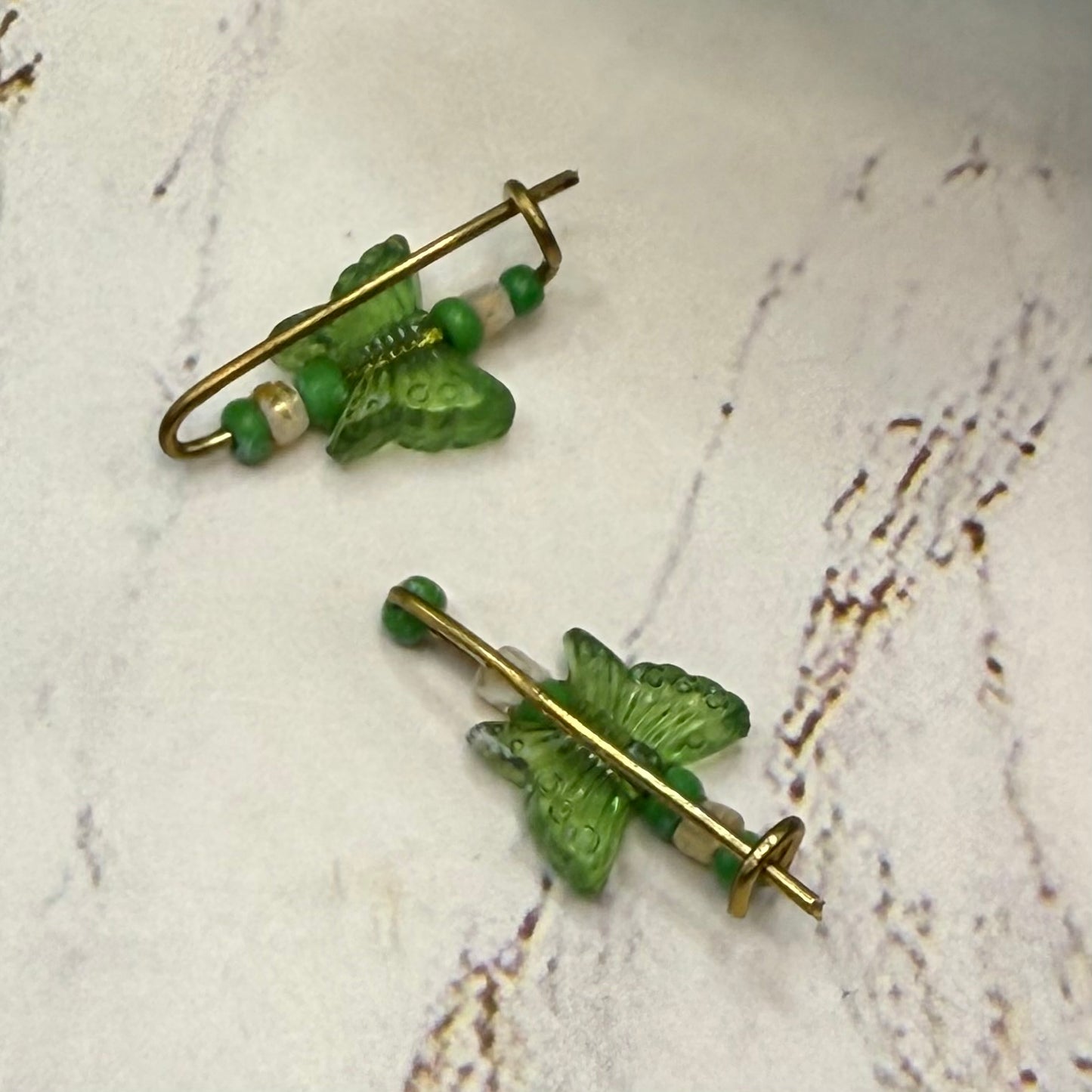 Green Butterfly Doll Hair Barrettes 14-18” Fashion Dolls • Doll Hair Accessories