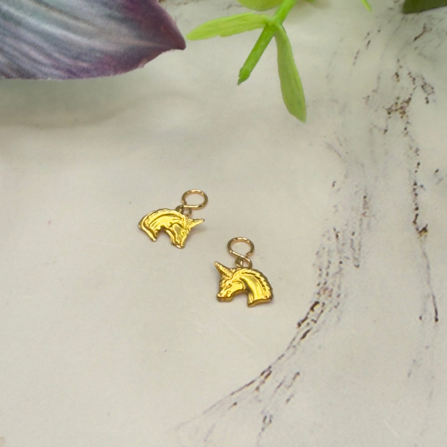 Gold Unicorn Doll Earring DANGLE ONLY • Fits 2mm Post • 18” Fashion Doll Jewelry