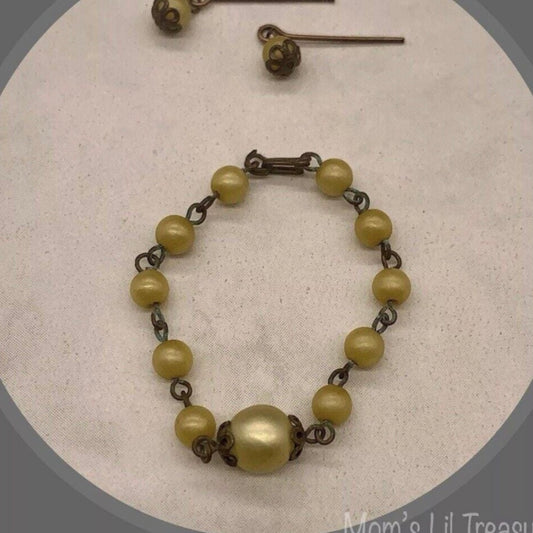 Light Yellow Pearl Necklace Earrings Set • 16” Fashion Doll Jewelry