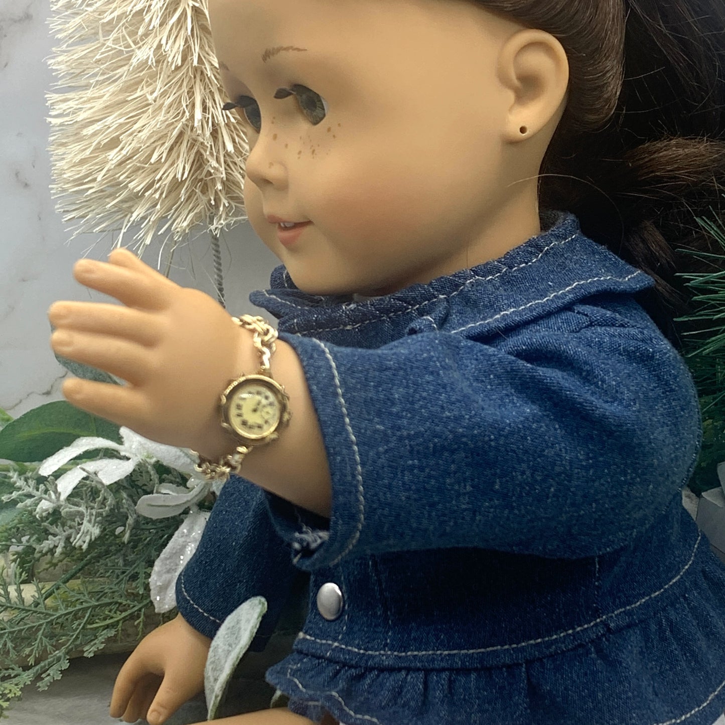 Gold Tone Watch Doll Bracelet • 18 Inch Fashion Doll Jewelry