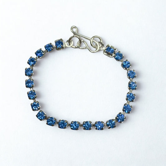 Blue Rhinestone Silver Doll Necklace • 16 Inch Fashion Doll Jewelry