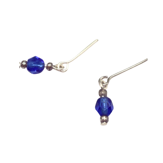 Blue Glass Crystal Dangle Earrings • 14 Fashion Doll Jewelry