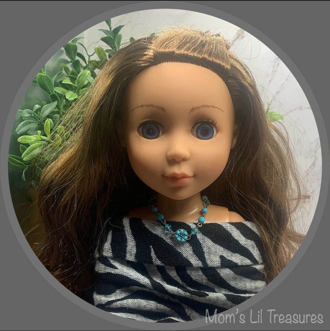 Turquoise Bead Pendant Necklace for 14” Doll • 14 inch Fashion Doll Jewelry