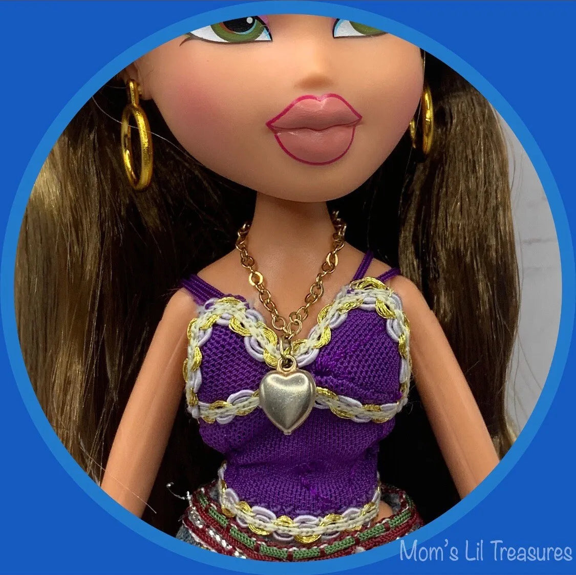 Gold Heart Charm Doll Necklace • 10-12” Doll Jewelry • for Rainbow High Bratz