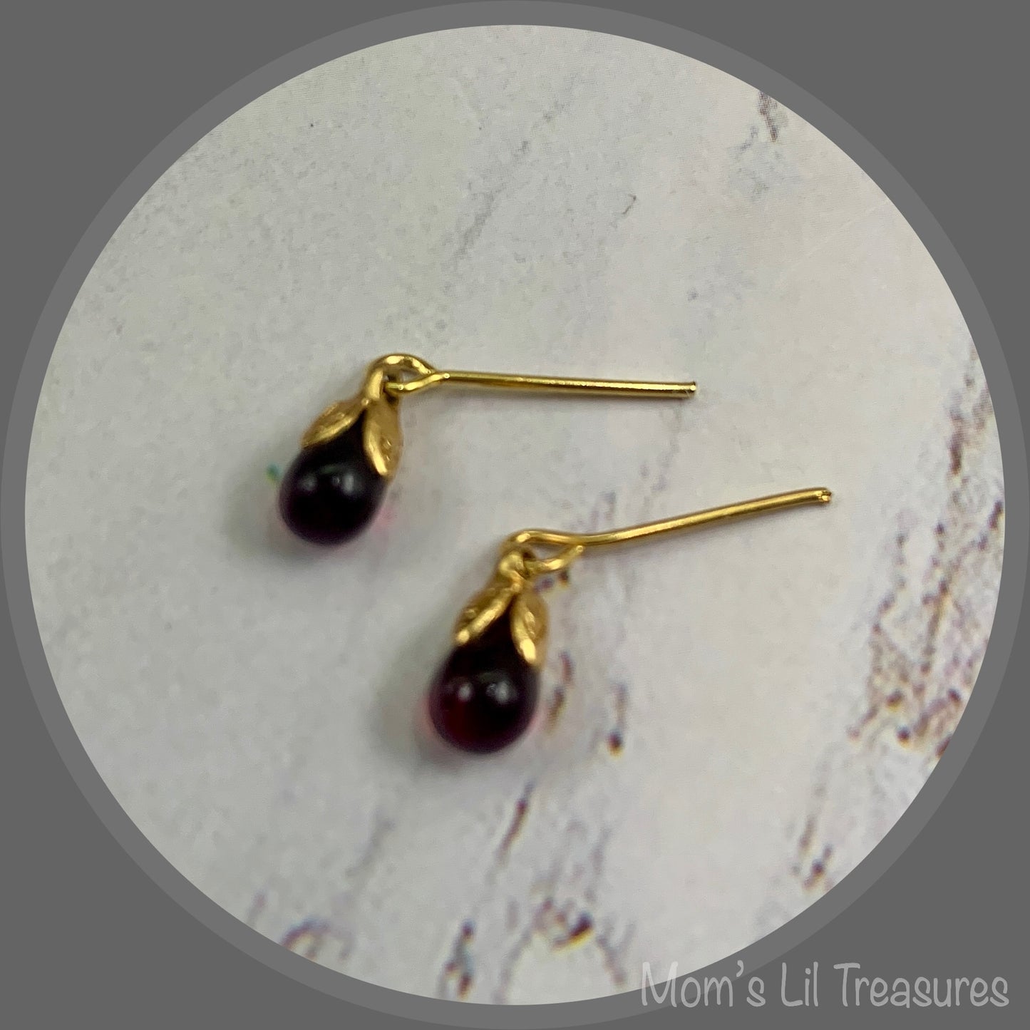 16” Fashion Doll Jewelry • Wine Red Teardrop Glass Doll Necklace Earrings Set