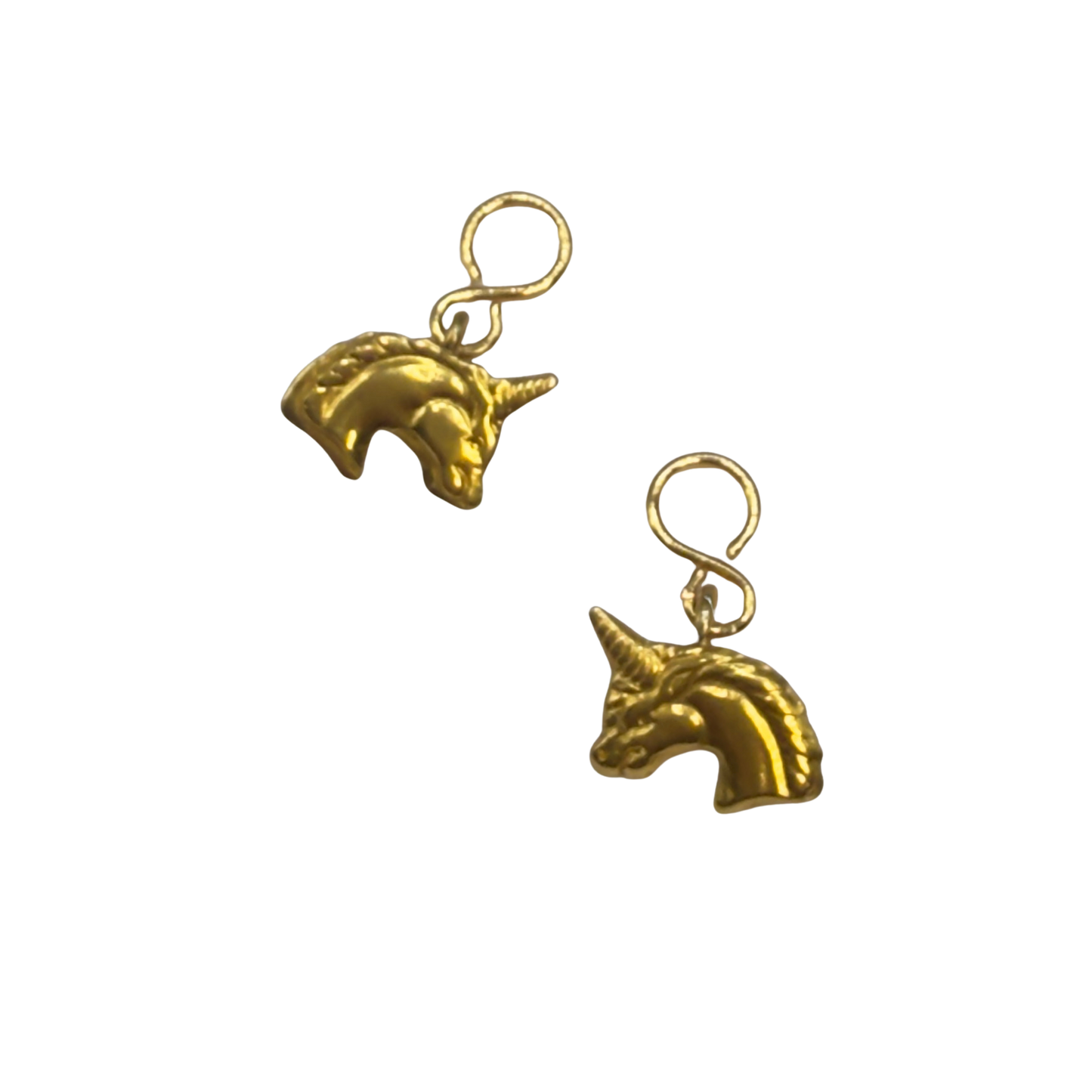 Gold Unicorn Doll Earring DANGLE ONLY • Fits 2mm Post • 18” Fashion Doll Jewelry