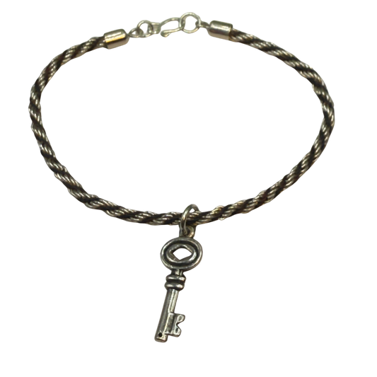 Black Silver Rope Chain Key Charm Doll Necklace• 18 Inch Fashion Doll Jewelry