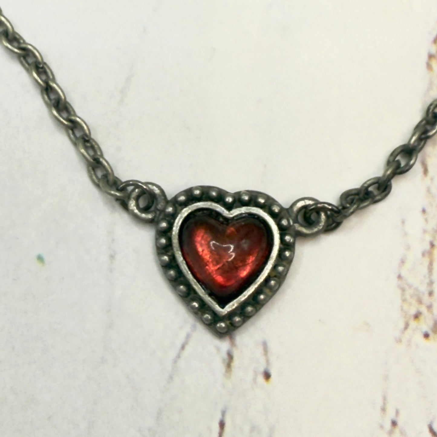Red Enamel Heart Charm Doll Necklace• 18 Inch Fashion Doll Jewelry