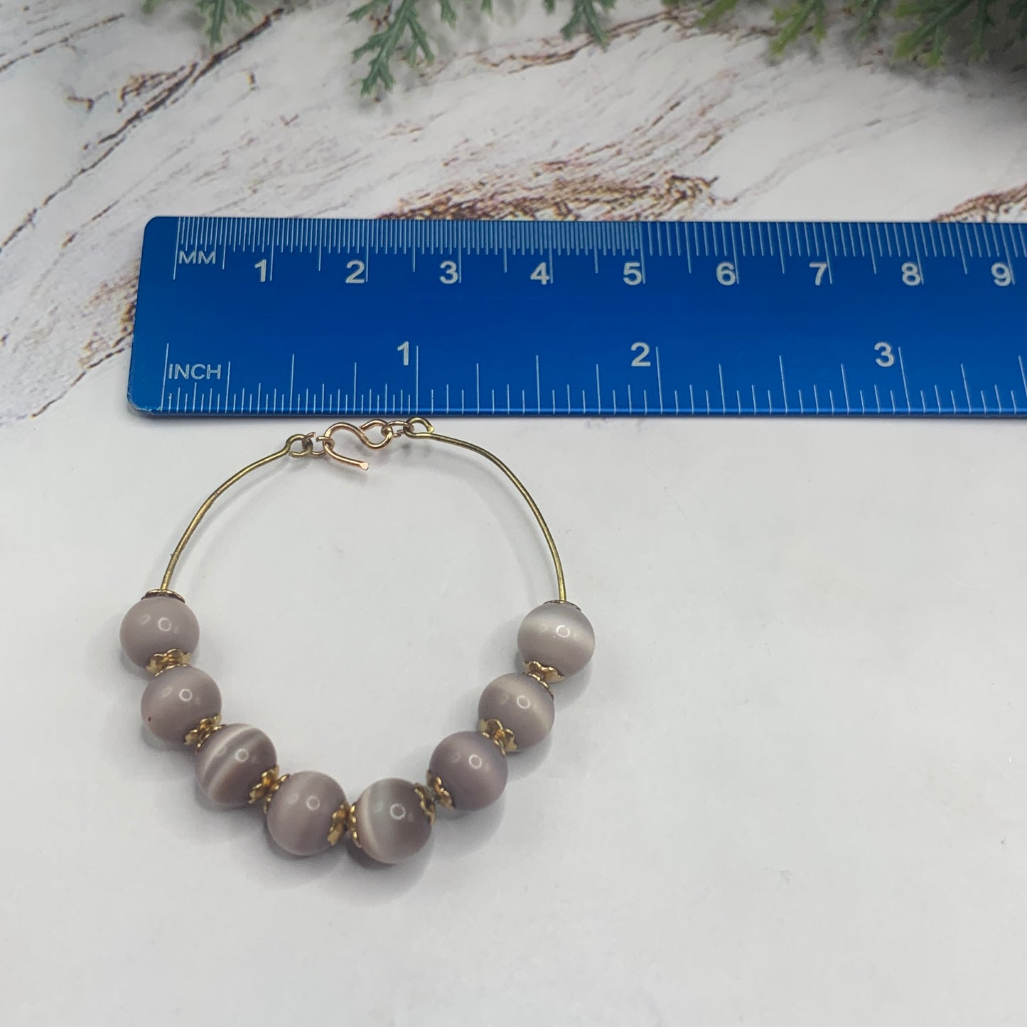 Light Dusty Purple Glass Bead Wire Doll Necklace Earring Set • 16” Doll Jewelry