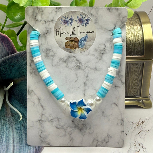 ✨Handmade Jewelry Designed to fit popular 17 to 20 cm (6 to 7 inch) Plushie Labubu Monster Dolls: add a stylish touch to your favorite plushie! ✨
Blue Plumeria Hawaiian Flower Acrylic Beaded Necklace