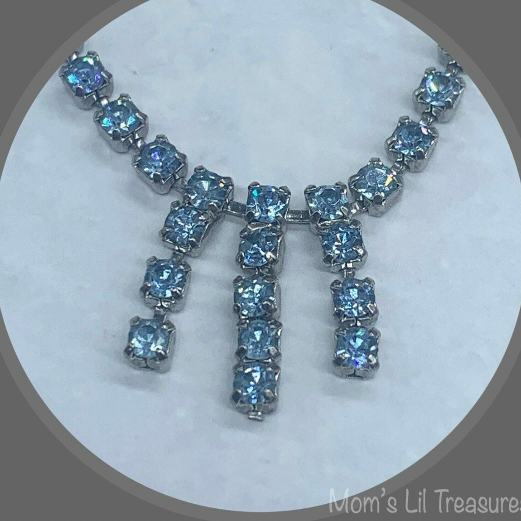 Light Blue Rhinestone Doll Necklace • 18 inch Fashion Doll Jewelry
