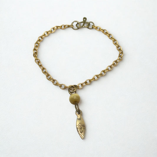 Brown Glass Gold Pendant Doll Necklace • 16 Inch Fashion Doll Jewelry