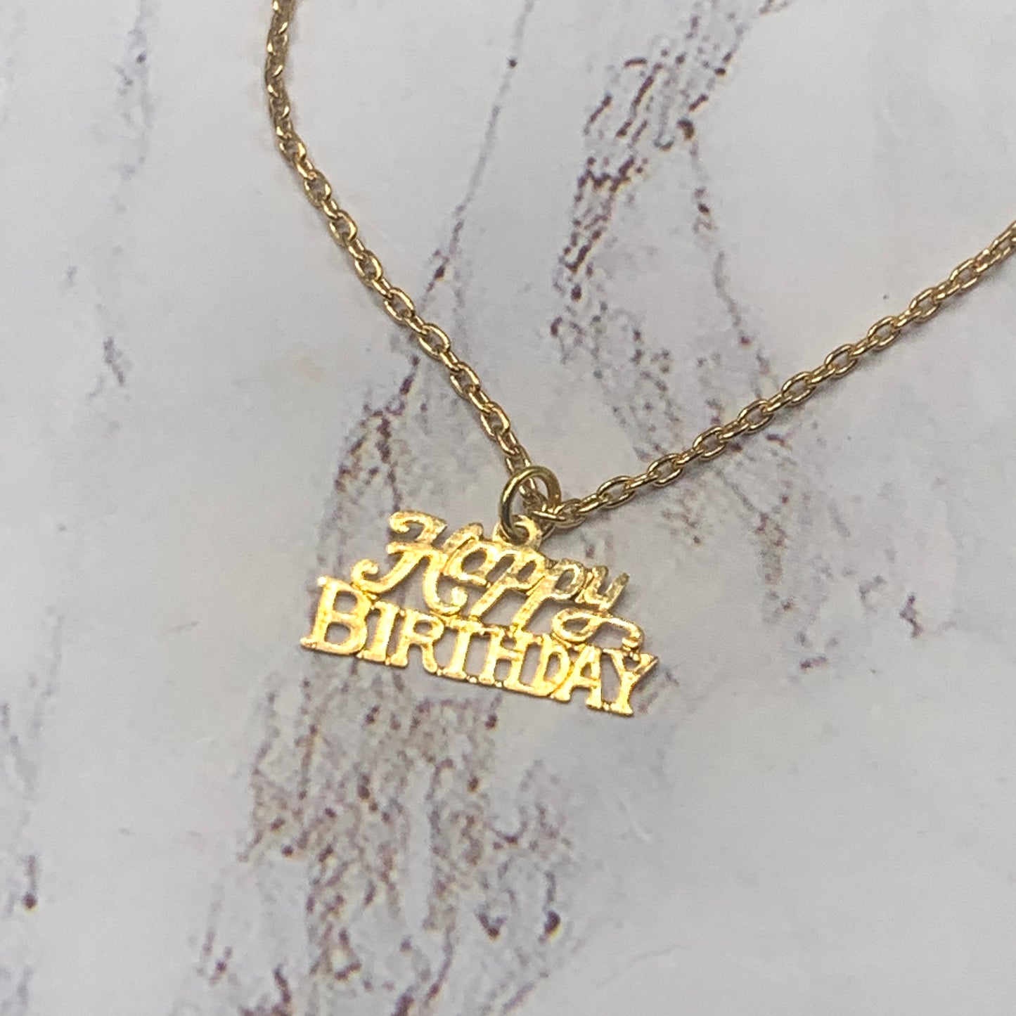 Happy Birthday Pendant Gold Chain Doll Necklace • 18 Inch Doll Jewelry