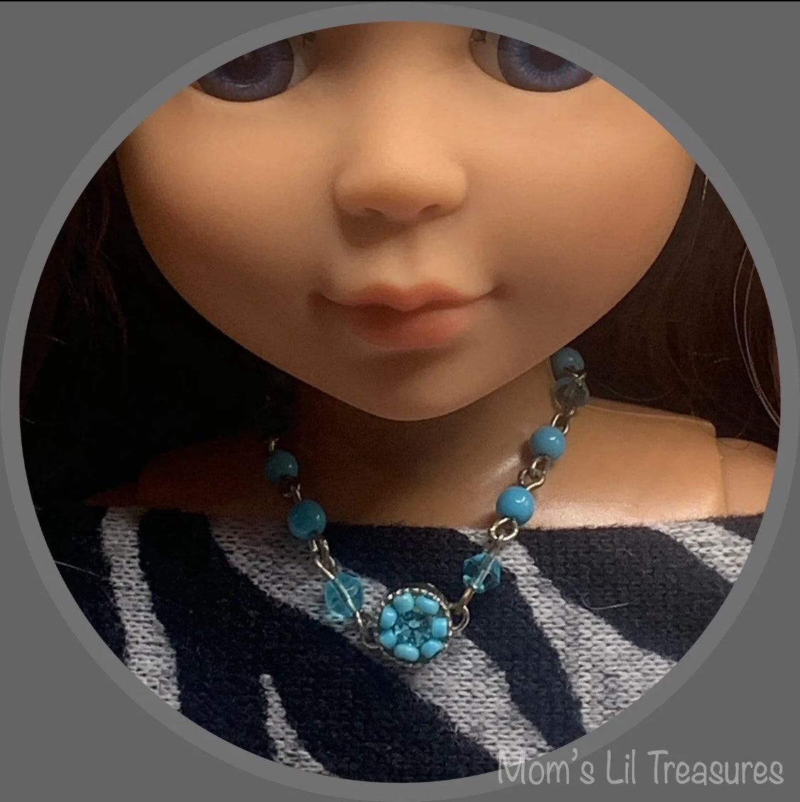 Turquoise Bead Pendant Necklace for 14” Doll • 14 inch Fashion Doll Jewelry