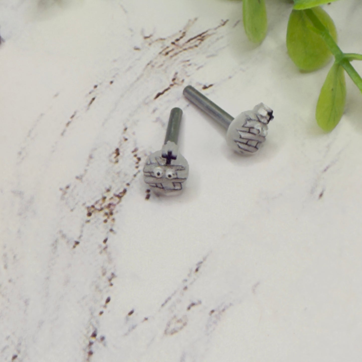 Mummy Halloween Post Doll Earrings • 2mm Post • fits 18” American Girl Doll