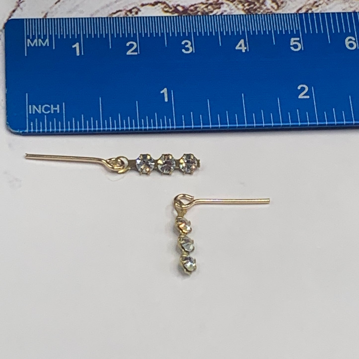 Clear Rhinestone Dangle Doll Earrings • 16 Inch Fashion Doll Jewelry