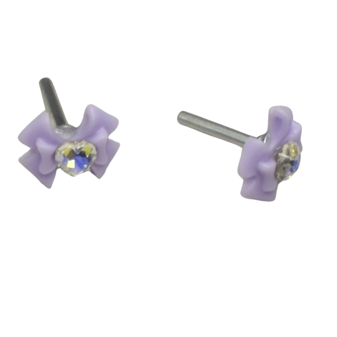 Purple Bow Rhinestone Heart Post Doll Earrings
•2mm Post fit 18 Inch Fashion Doll