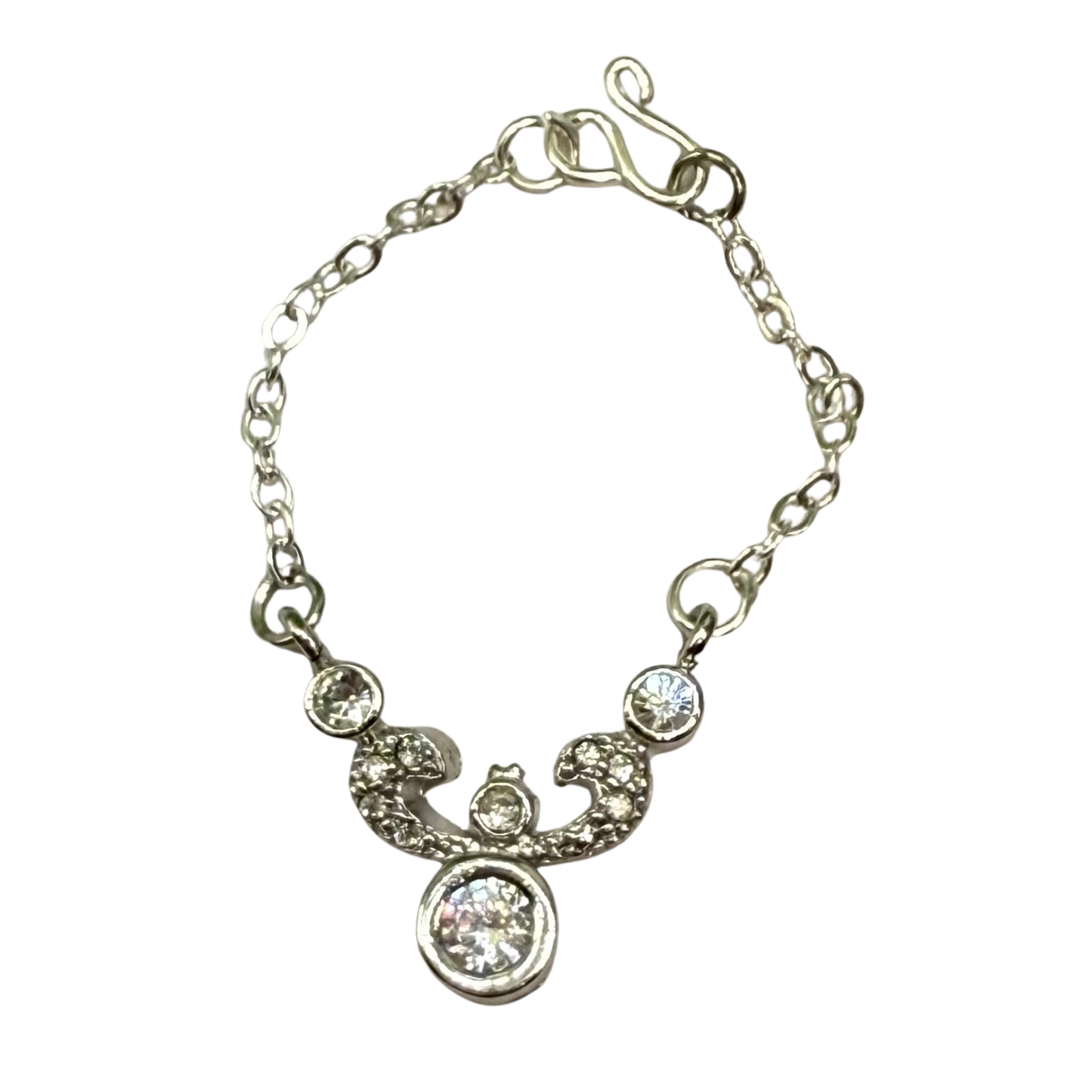 Silver Clear Rhinestone Doll Necklace • 10-12” 1:6 Fashion Doll Jewelry
