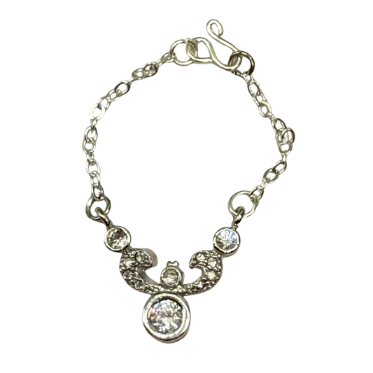 Silver Clear Rhinestone Doll Necklace • 10-12” 1:6 Fashion Doll Jewelry