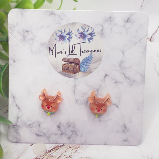 ✨Handmade Post Doll Earrings (Only fit 2mm drilled pierced ears) for 18-Inch Fashion Dolls- American Girl • Our Generation • Journey Girls • My Life As • Adora • and more! ✨
Christmas Reindeer Rudolph Post Doll Earrings