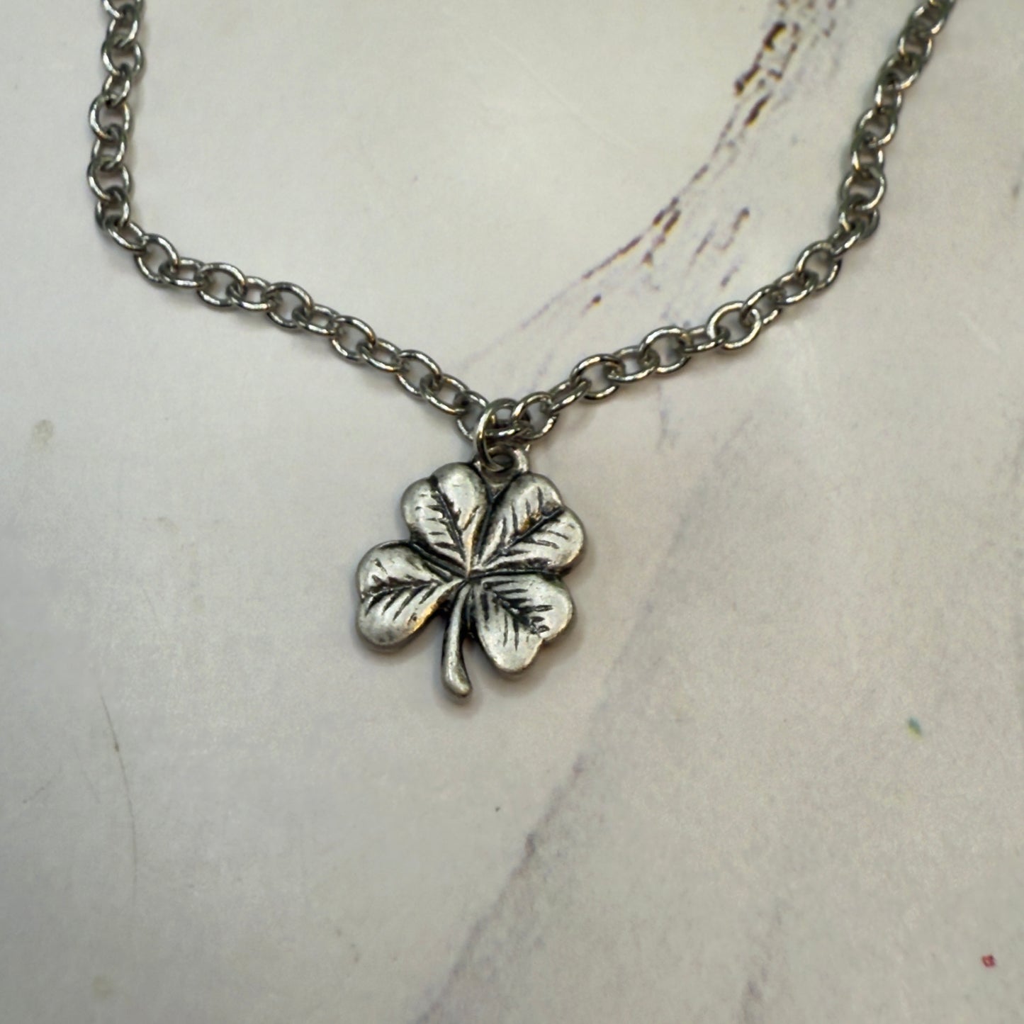 Silver Four Leaf Clover Luck Doll Necklace • 18 Inch Fashion Doll Jewelry