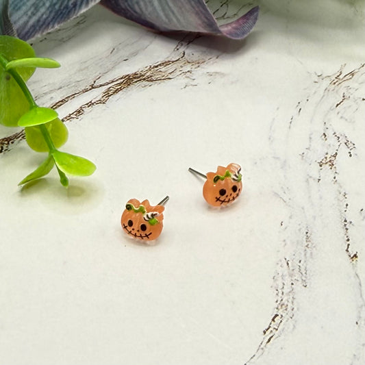 Pumpkin Halloween Post Doll Earrings | for 18 Inch Fashion Doll