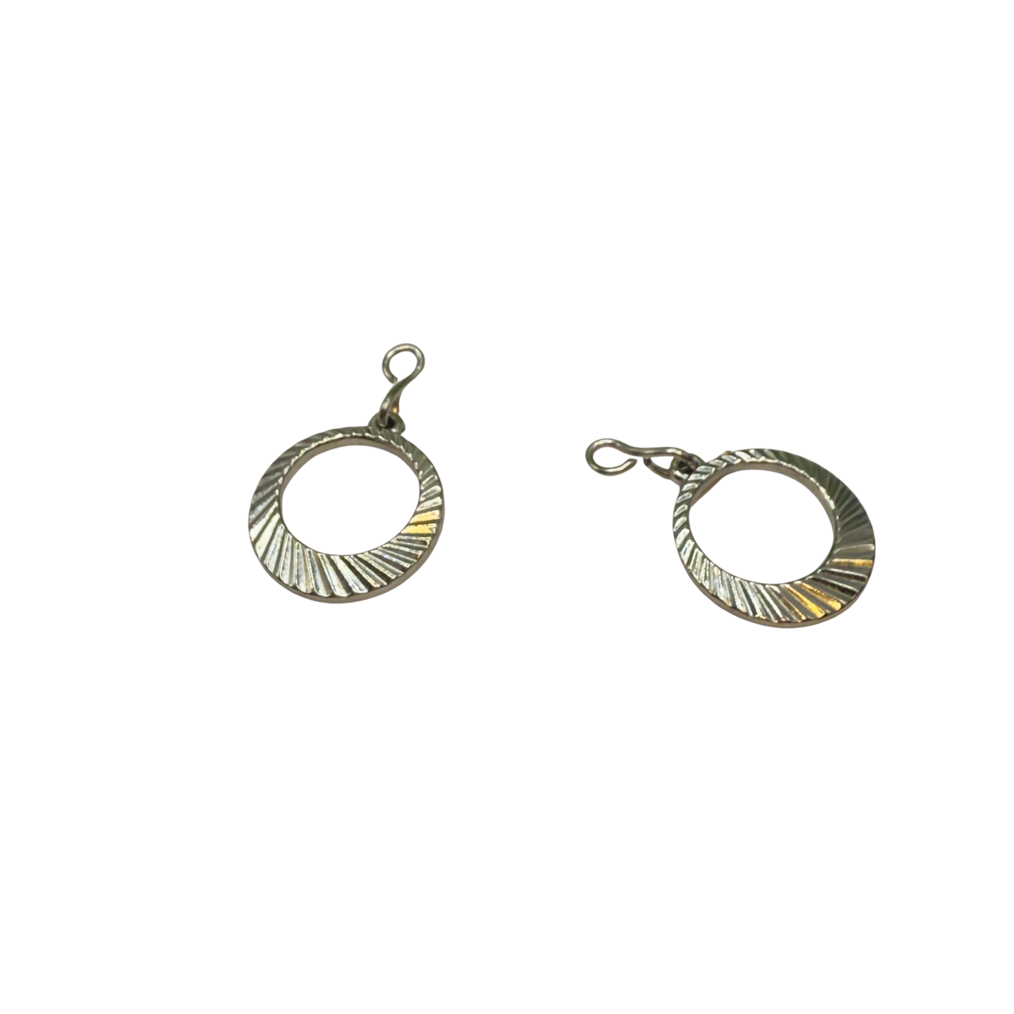 Silver Textured Circle Dangle • DANGLE ONLY • Fits 2mm Post Earrings • 18” Fashion Doll Jewelry
