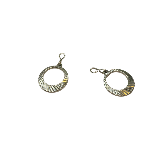 Silver Textured Circle Dangle • DANGLE ONLY • Fits 2mm Post Earrings • 18” Fashion Doll Jewelry