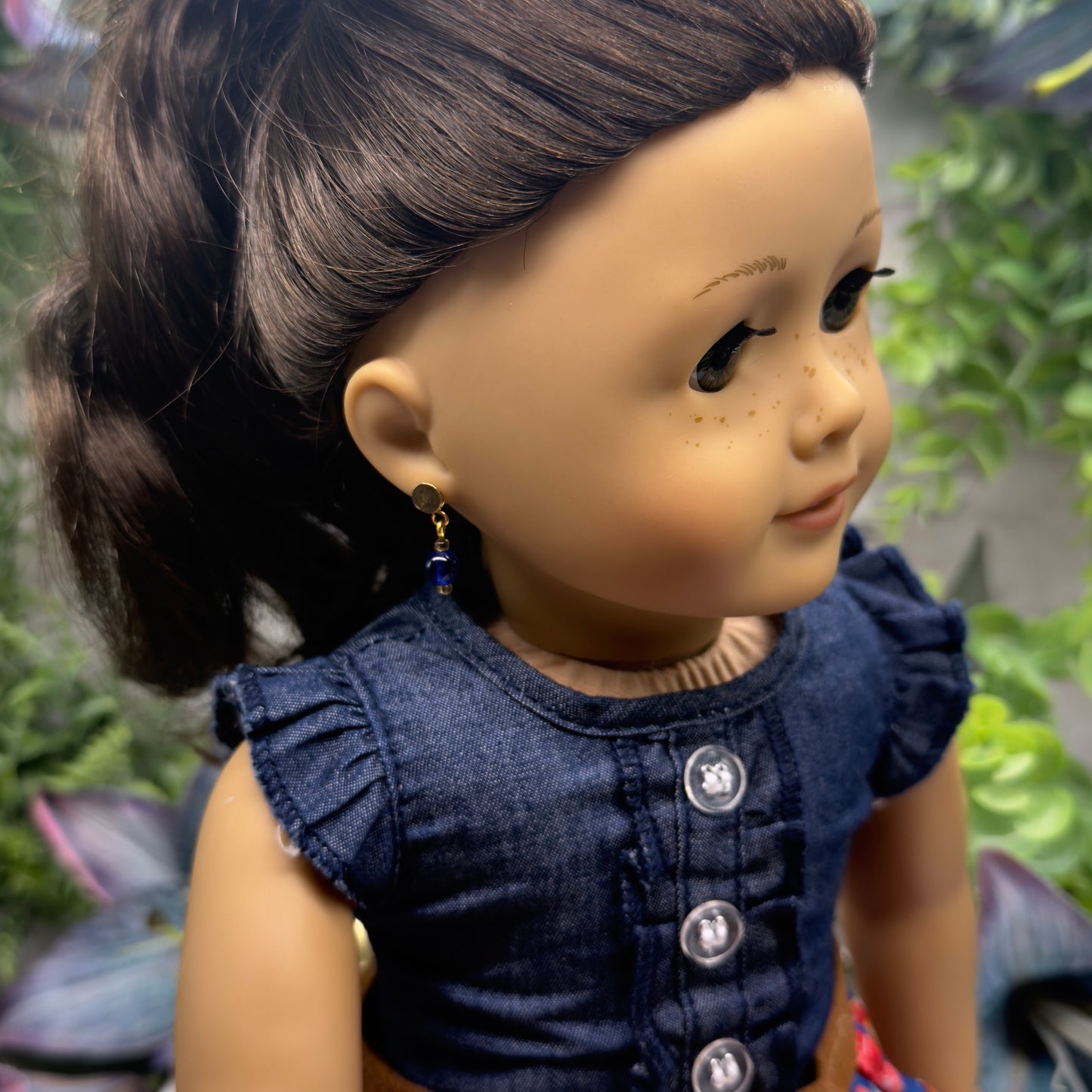 Blue Glass Drop Dangle Doll Earrings - DANGLE ONLY • 18” Fashion Doll Jewelry