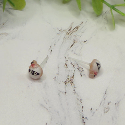 Mummy Halloween Silicone Plastic Post Doll Earrings • 18 Inch Fashion Doll Jewelry